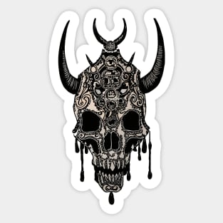 Tribal Tattoo Bulls Skull Sticker